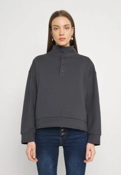 Bester Verkauf ✔️ Even&Odd Damen OVERSIZED POPPER HIGH NECK - Sweatshirt - Grey 👍