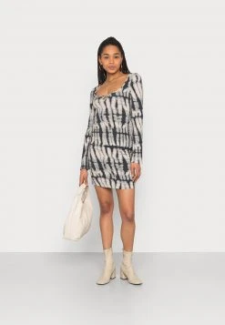 Angebote ⌛ Even&Odd Damen FLARED SLEEVES DRESS 2 Pack - Freizeitkleid - Black/light Grey 👍