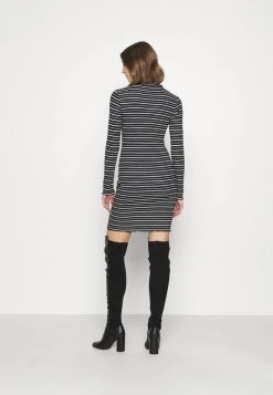 Top 10 🔔 Even&Odd Damen Rushed Edges Mini High Neck Long Sleeves Dress - Etuikleid - Black/ White ⌛ -Even Od Verkaufe e35b0cd91fe44a6f812e9727d6988182