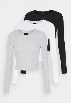 Billig 🤩 Even&Odd Damen 3er PACK - Langarmshirt - Black/white/light Grey ⭐ -Even Od Verkaufe e6d1151a132f4a9fbf97cbd907a28204