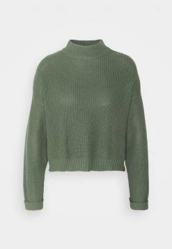 Brandneu 😀 Even&Odd CROPPED MOCK NECK - Strickpullover - Green | Damen ✔️ -Even Od Verkaufe e71bb0761ba34dbd84b96d7fb3726997