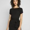 Beste Bewertungen von ✨ Even&Odd Damen BASIC Short Sleeves Mini Belted Dress - Jerseykleid - Black/black 😀 -Even Od Verkaufe f297fe15f10d49cfa79fdca5fa58b8ce