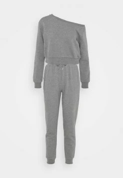 Auslauf ⭐ Even&Odd Damen Off Shoulder&Jogger Set - Sweatshirt - Mottled Grey ✨ -Even Od Verkaufe f7de1290820e4875829226ce5dff2c93