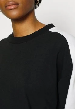 Aktion 🌟 Even&Odd Damen OVERSIZED SWEATSHIRT WITH STRIPE - Sweatshirt - Black ✨ -Even Od Verkaufe facf870c8f5f4975bc8138bf94aec4bb