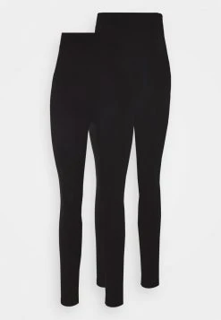 Budget 👍 Even&Odd HIGH WAISTED LEGGINGS 2 PACK - Leggings - Hosen - Black | Damen ❤️