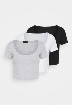 Rabatt ⭐ Even&Odd Damen 3 PACK - T-Shirt Print - Black/white/mottled Light Grey ⭐ -Even Od Verkaufe ffd711a6c49642b08b8fc1391f467640